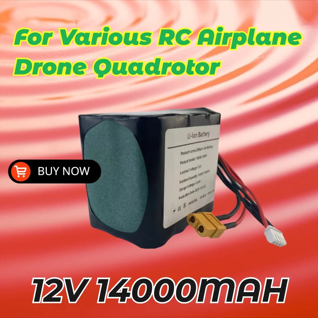12V 14000mAh 3S4P battery pack for various RC airplanes, drones, quadricopters, rechargeable lithium-ion battery 18650
