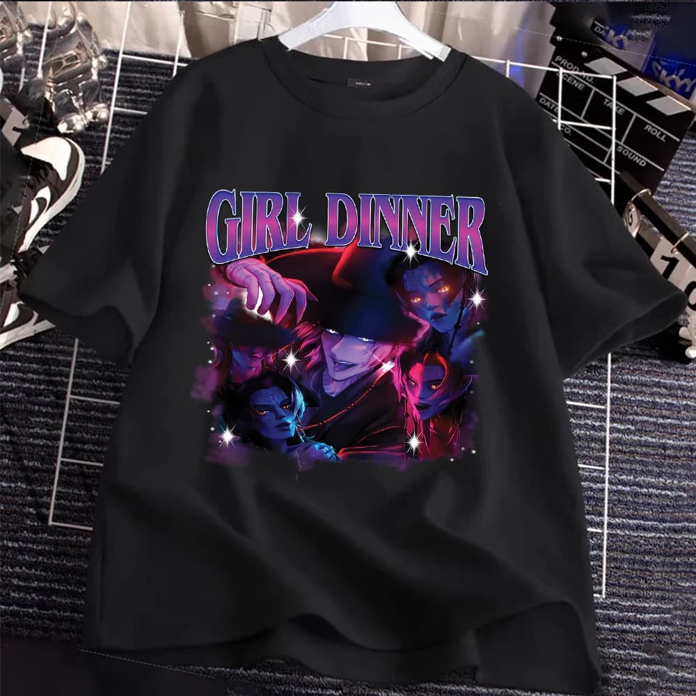 Elegant K-Pop Demon Hunters-inspired T-shirt for the family, with design Heels Nails Blade Mascara, matching shirts parent-son