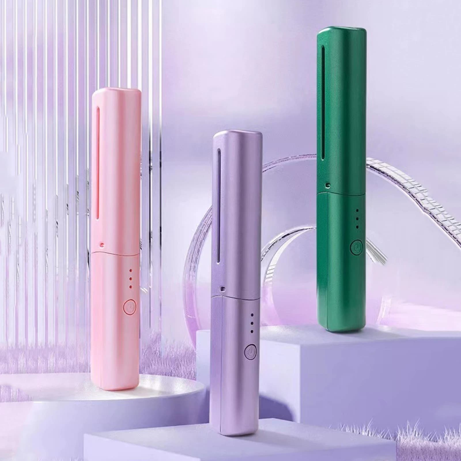 Piastra per capelli portatile con pettine caldo elettrico a batteria con ricarica da 1500 mAh, strumenti per lo styling dei capelli con 3 impostazioni di calore regolabili