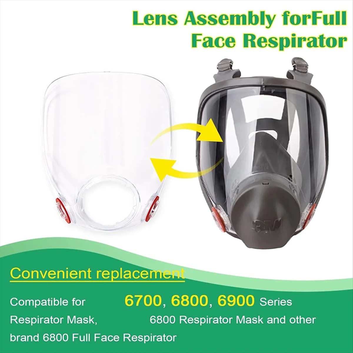 Parti di ricambio Gruppo lenti e 20 confezioni Copriobiettivo 6885 per maschera respiratoria serie 6885, 6000, 6700, 6800, 6900