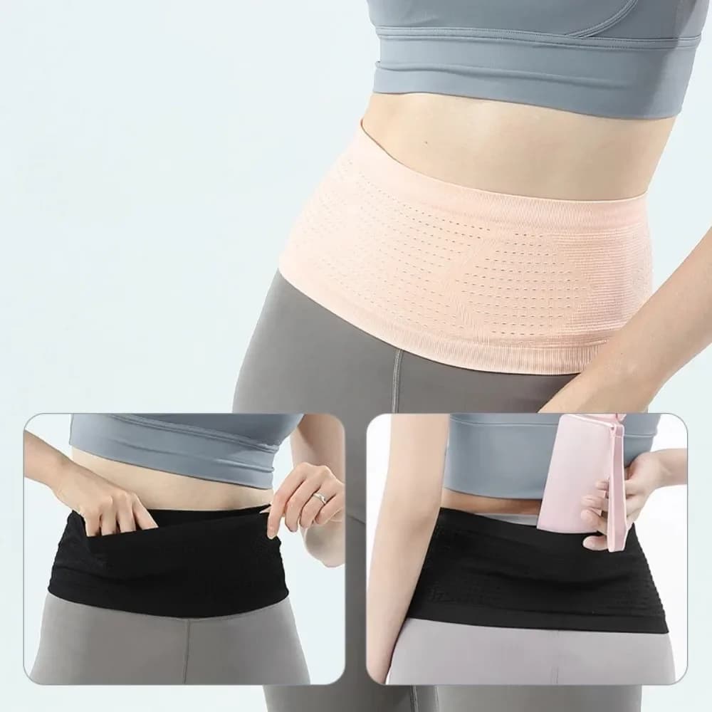 Marsupio Sportivo Invisibile Senza Cuciture - Cintura Leggera da Palestra con Tasca per Telefono - Traspirante per Jogging/Ciclismo