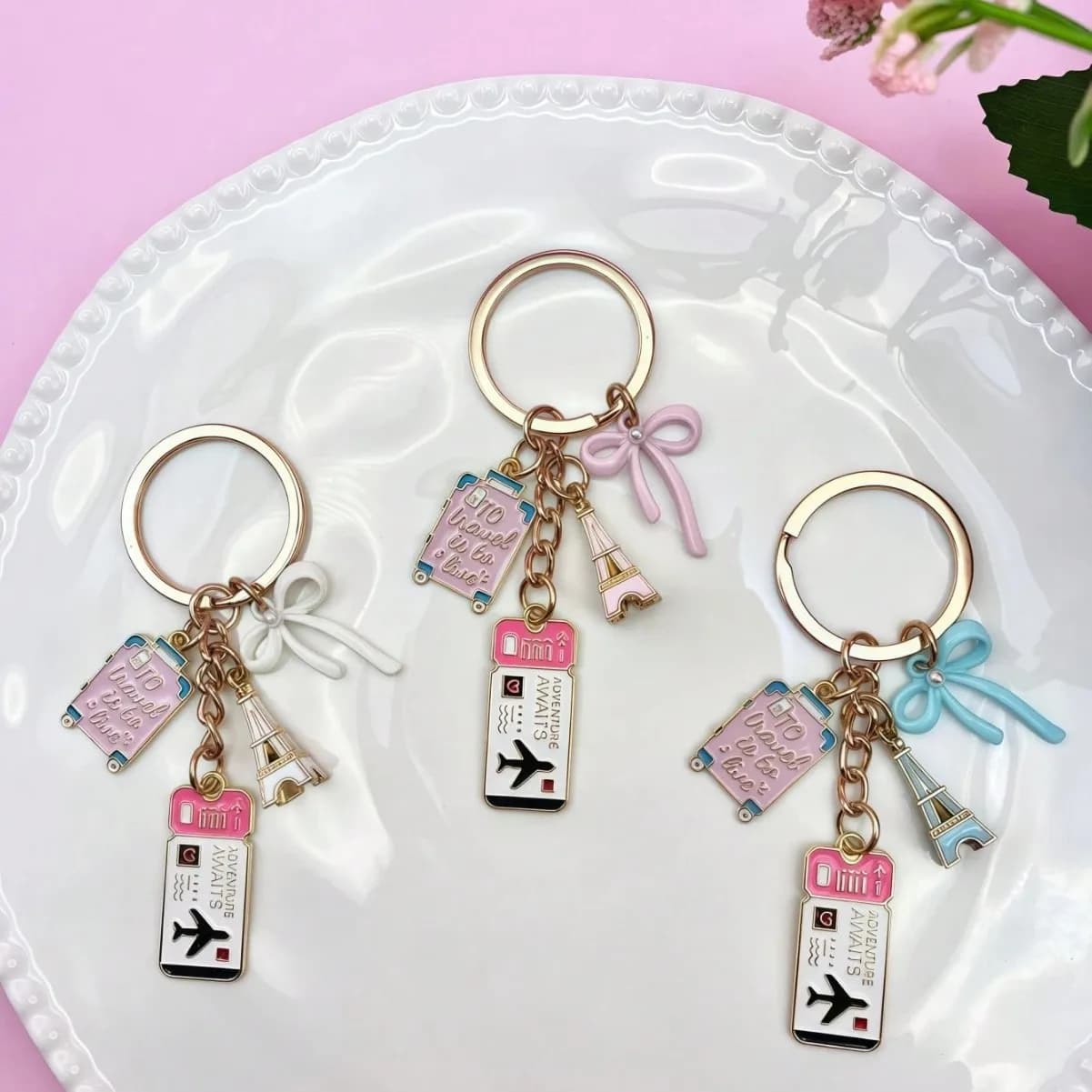 Cartoon Airplane Ticket Travel Charms, DIY Accessories for Earrings, Keychains, Necklaces, Bag Pendants