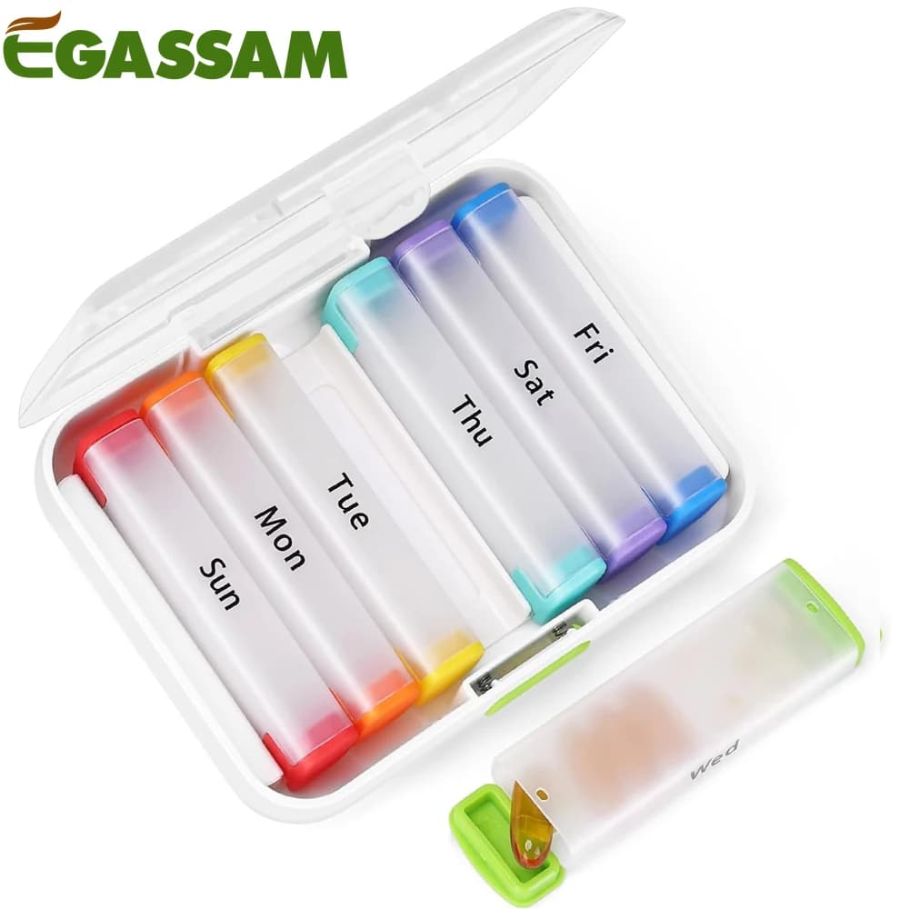 Pill Box 2 Times a Day, Weekly Pill Organizer AM PM with 7 Daily Pocket Case to Hold Vitamin, Medicine, Medication, Supplement