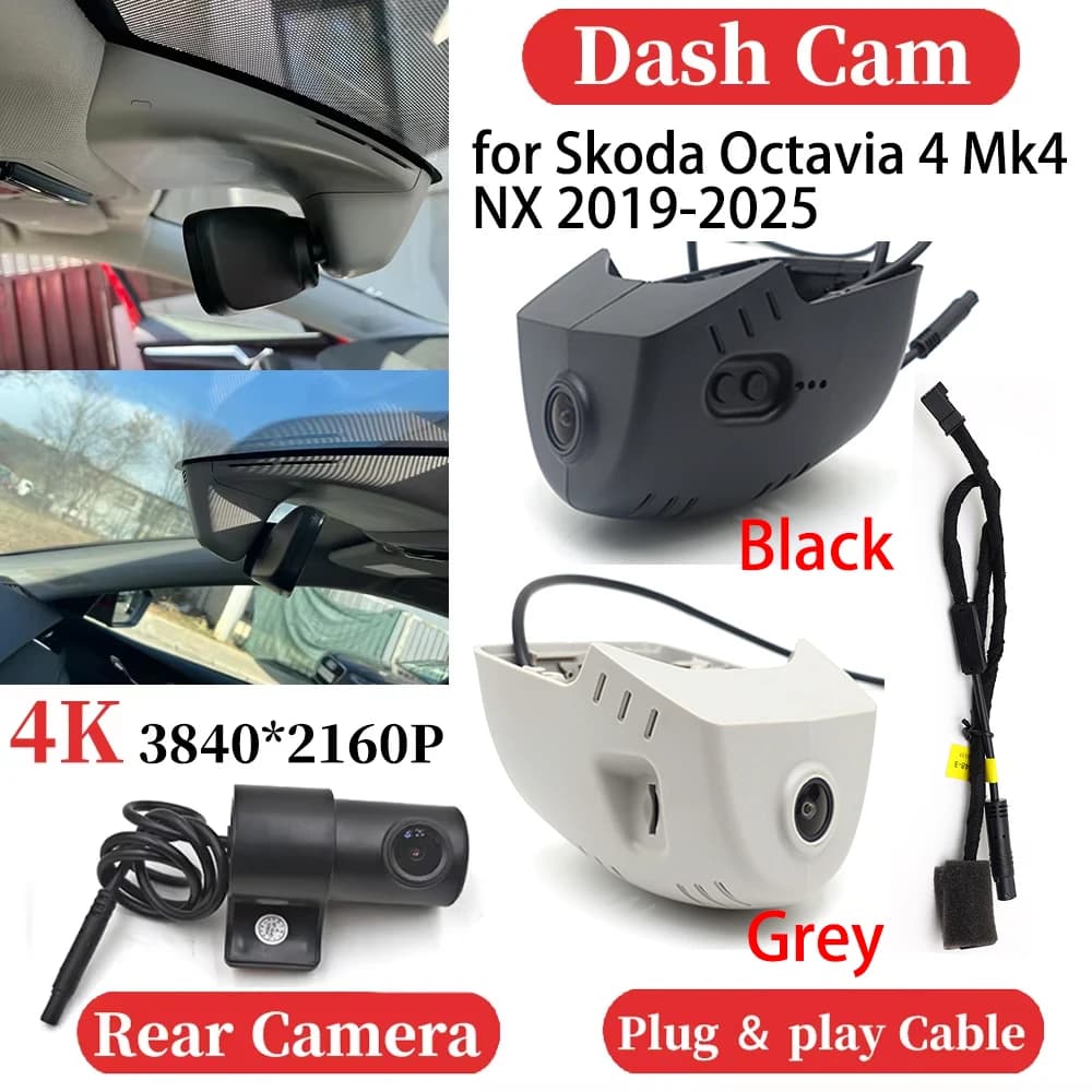 ZJCGO for Skoda Octavia 4 Mk4 NX 2019-2025 UHD Auto 4K Video Recorder DVR Dash Cam Dash Camera Night Vision Plug and play
