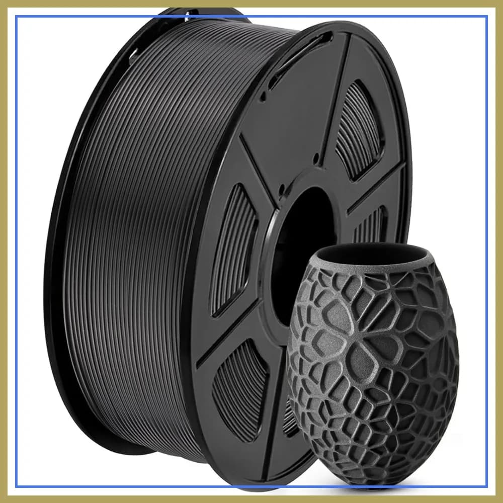 Filamento PLA per Stampante 3D 1.75mm, Avvolgimento Preciso, Precisione Dimensionale +/- 0.02mm, Compatibile con la Maggior Parte delle Stampanti FDM, Bobina da 1kg (2.2lbs), Nero