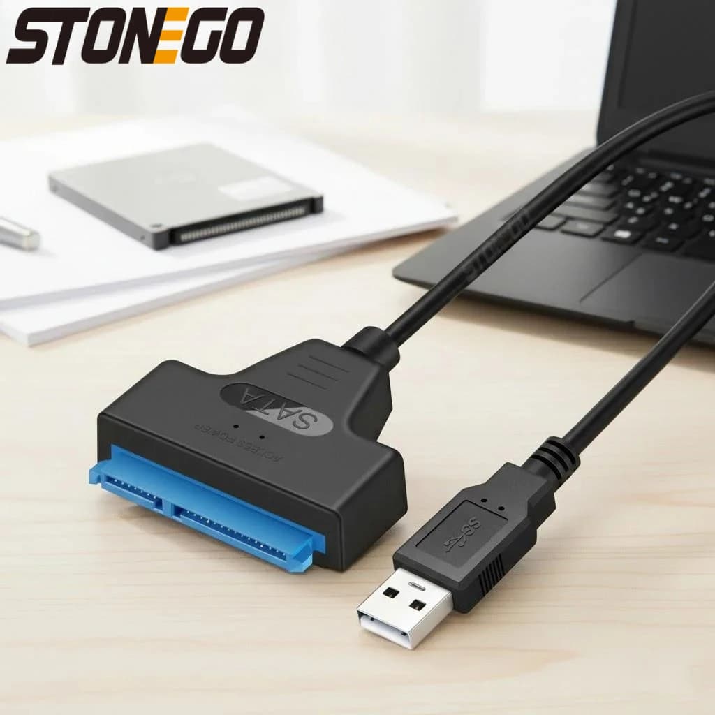 Cavo USB SATA 3 con Adattatore USB 2.0 Tipo C per Connettore Disco Rigido Esterno SSD/HDD da 2,5 Pollici