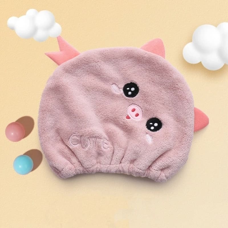 Baby Cartoon Animal Hair Towel Beret Cute Drying Microfiber Fast Drying Super Absorption Hair Torsion Children's Bath Hat Bathroom