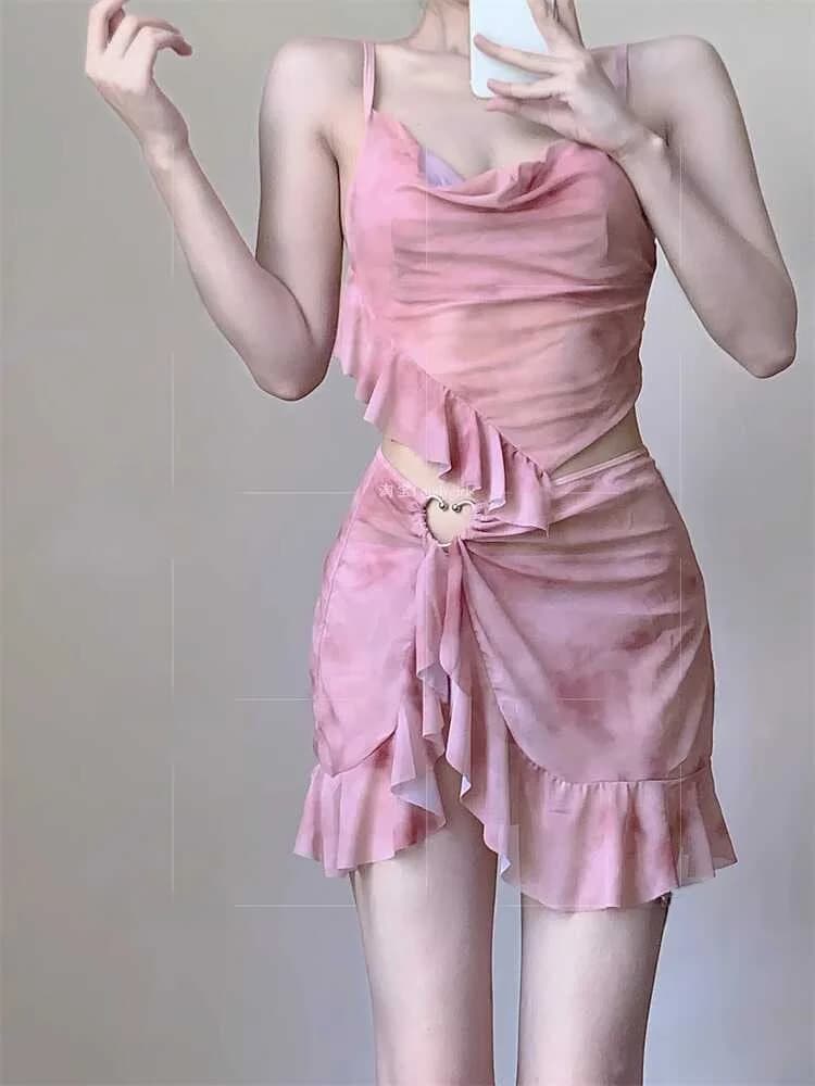 Costume da bagno da donna Candygirls 2024, nuovo modello con spalline in acciaio, bikini a due pezzi in nylon con imbottitura sul petto, sportivo e aderente