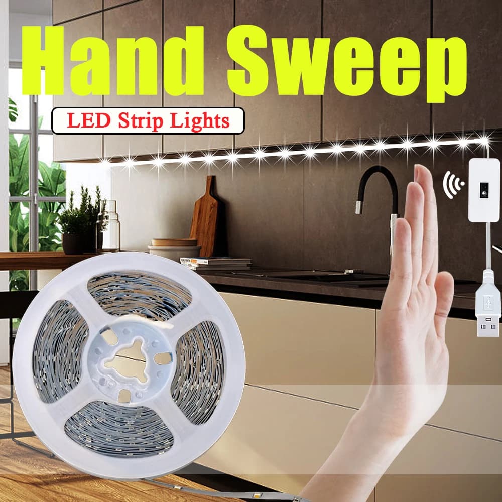 Sensore di movimento per strisce LED USB con interruttore a sfioramento, alimentato a 5V, perfetto per retroilluminazione TV, camera da letto, soggiorno, cucina