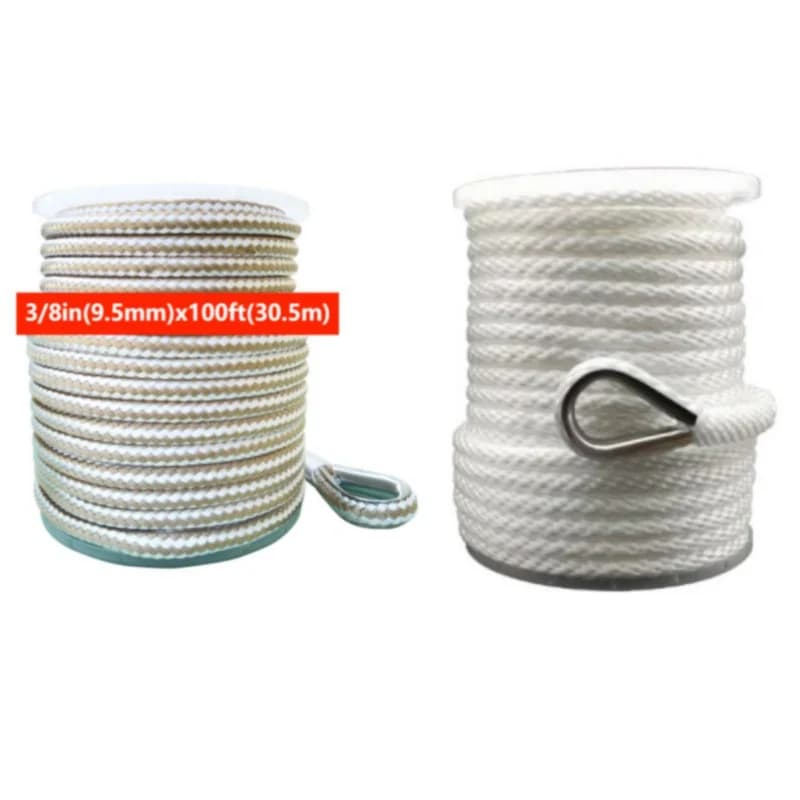 ISURE MARINE 3/8 "X100" Corda di ancoraggio in nylon intrecciato doppio marino Dock Line Corda di ormeggio Corda di ancoraggio per yacht