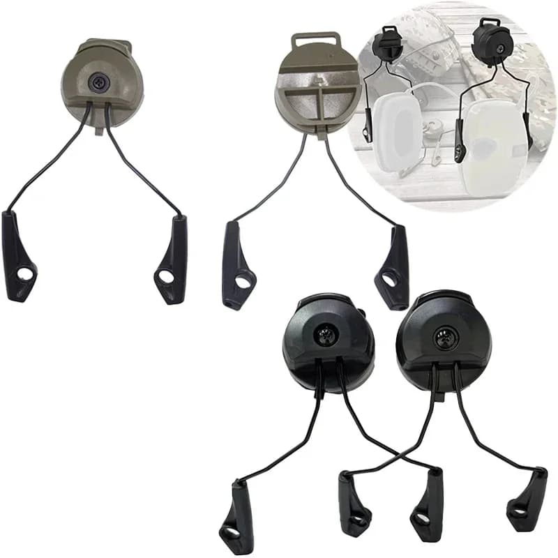Supporti per binario tattico Adattatore per binario per cuffie Set di supporti per cuffie Staffa Supporto per cuffie Supporto per casco con rotazione a 360 gradi