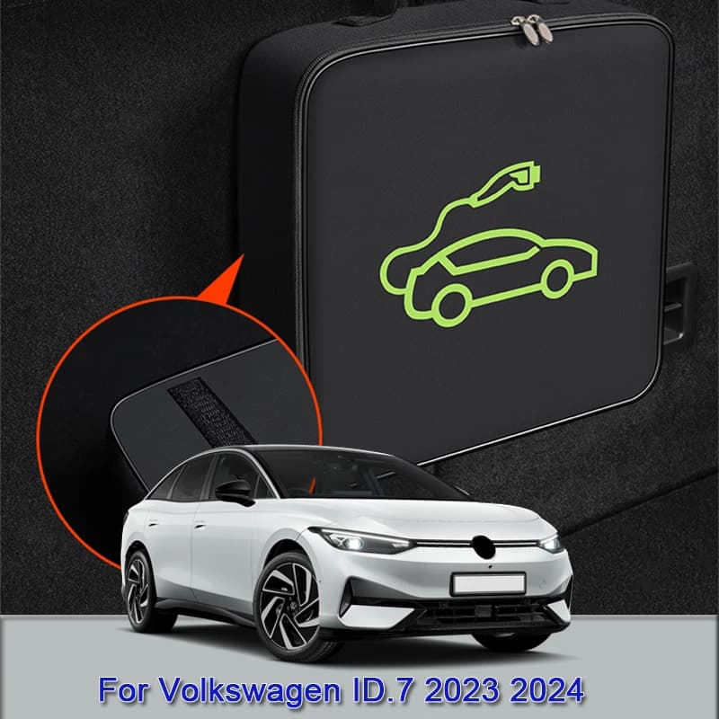 EV Cavo di Ricarica per Auto Portaoggetti Borsa per Il Trasporto Spina del Caricatore Presa Impermeabile Ignifugo Per Volkswagen ID.7 ID7 2023 2024 2025