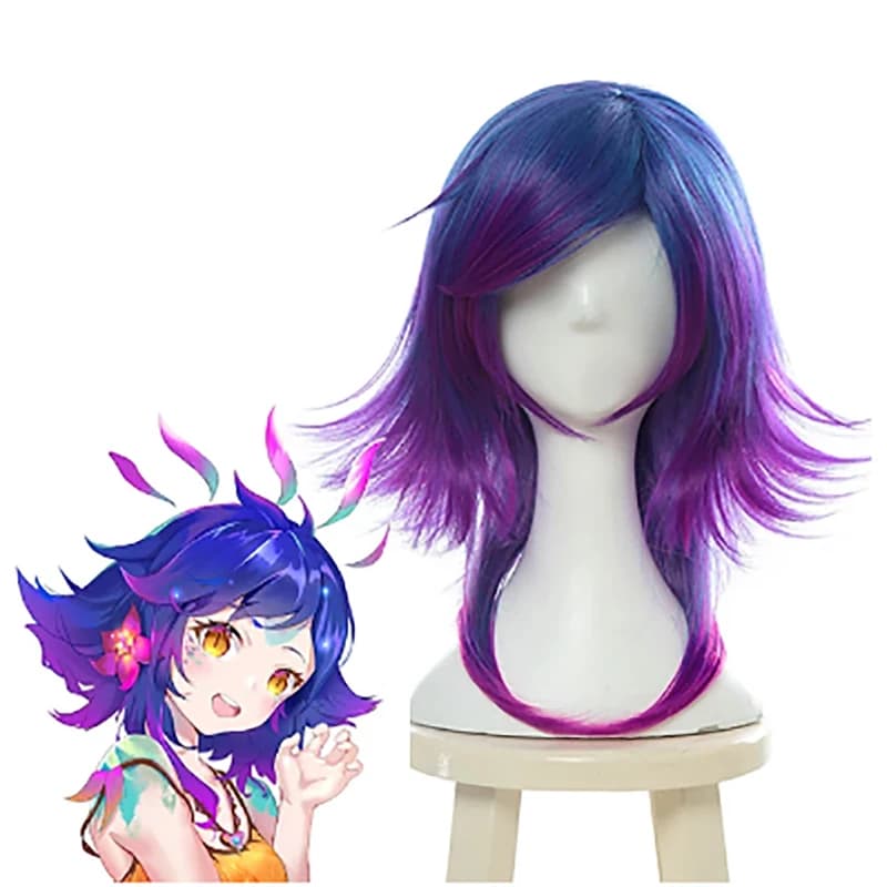 Parrucche cosplay LOL Neeko per capelli sintetici Parrucca cosplay del curioso gioco camaleonte