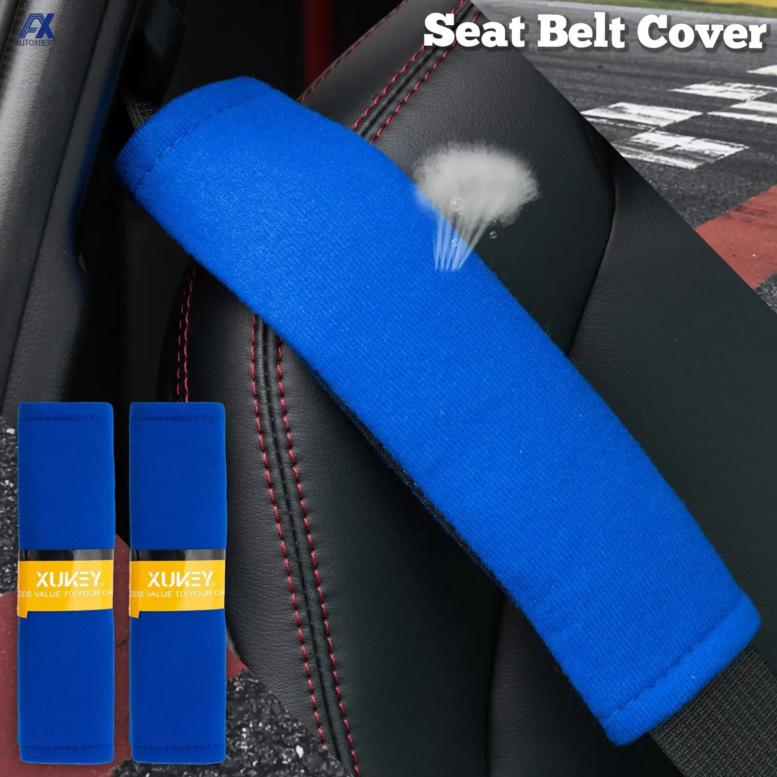 2 pezzi blu cintura di sicurezza in cotone per bambini per auto protezione per le spalle cuscino per auto-styling copertura per cintura di sicurezza cinture di sicurezza cuscino