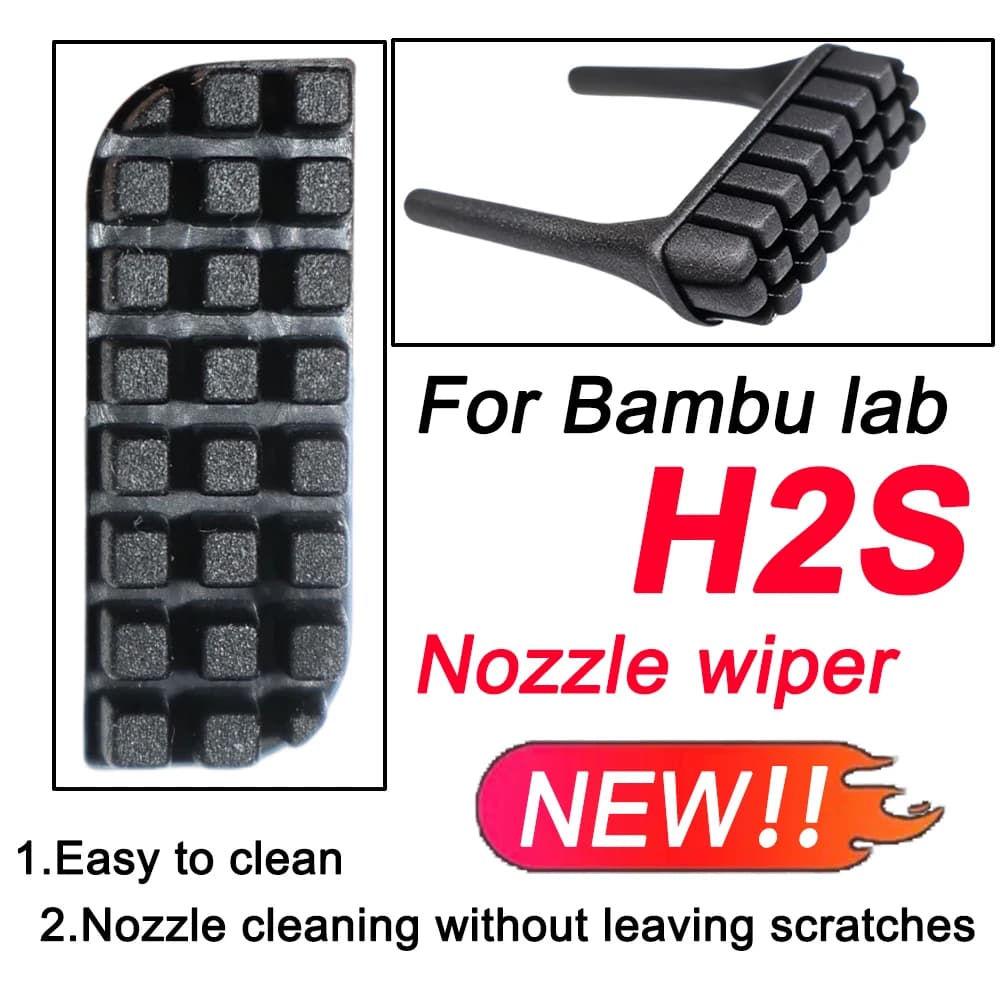 NUOVO Per bambu lab H2S Spazzola in silicone ugello tergicristallo Hotend kit ugello per accessori stampante 3D