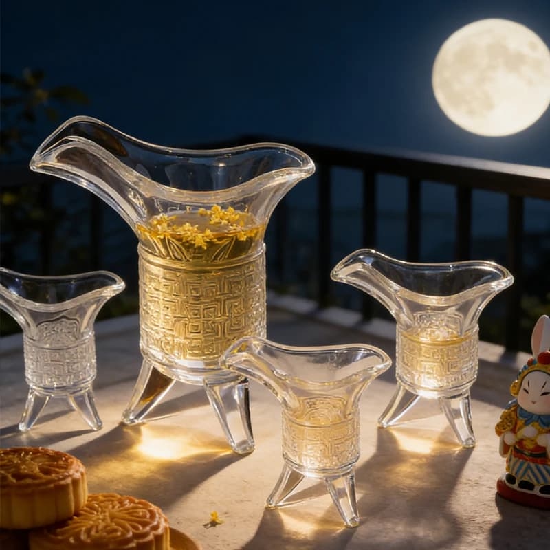 1 pz Bicchiere da Vino Piccolo a Tre Gambe, Coppa dell'Imperatore, Bicchiere Cinese Creativo a Tre Gambe, Bicchiere da Vino Piccolo a Tre Gambe