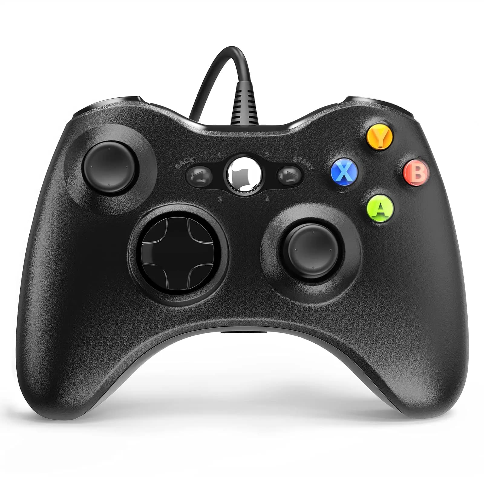 Gamepad cablato per Xbox 360 con doppia vibrazione e funzione Turbo, compatibile con Xbox 360/360 Slim e joystick per PC Windows