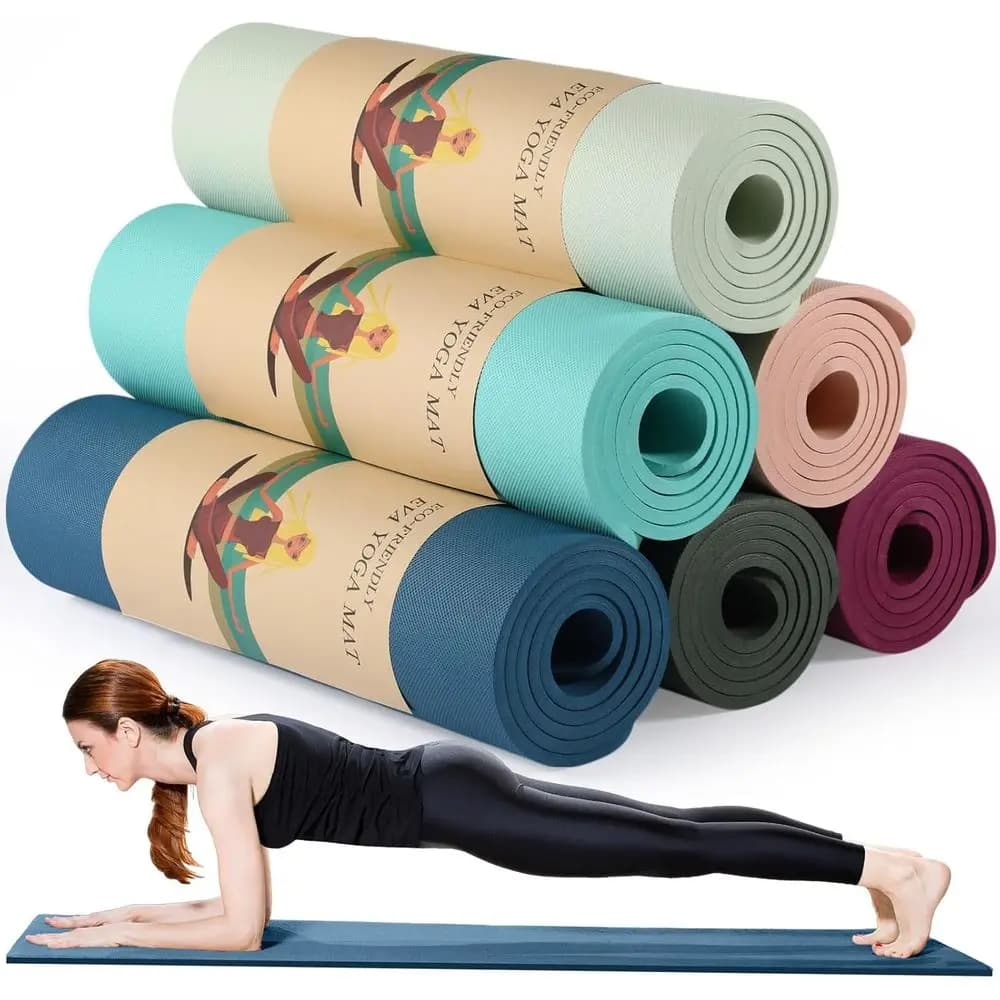 Confezione da 6 tappetini da yoga spessi 10 mm, 68x24 pollici, antiscivolo, resistenti agli strappi, per adulti, ideali per palestra, stretching, allenamenti, yoga all'aperto, P