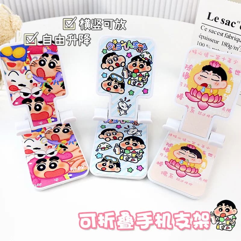 Nuovo Simpatico Supporto da Tavolo per Cellulare e Tablet a Forma di Crayon Shin-chan, Regolabile per iPhone e iPad
