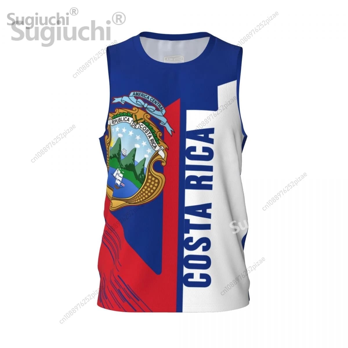Magliette sportive con nome e numero personalizzati Costa Rica 3D Flag, abbigliamento uomo traspirante per basket, corsa, fitness.