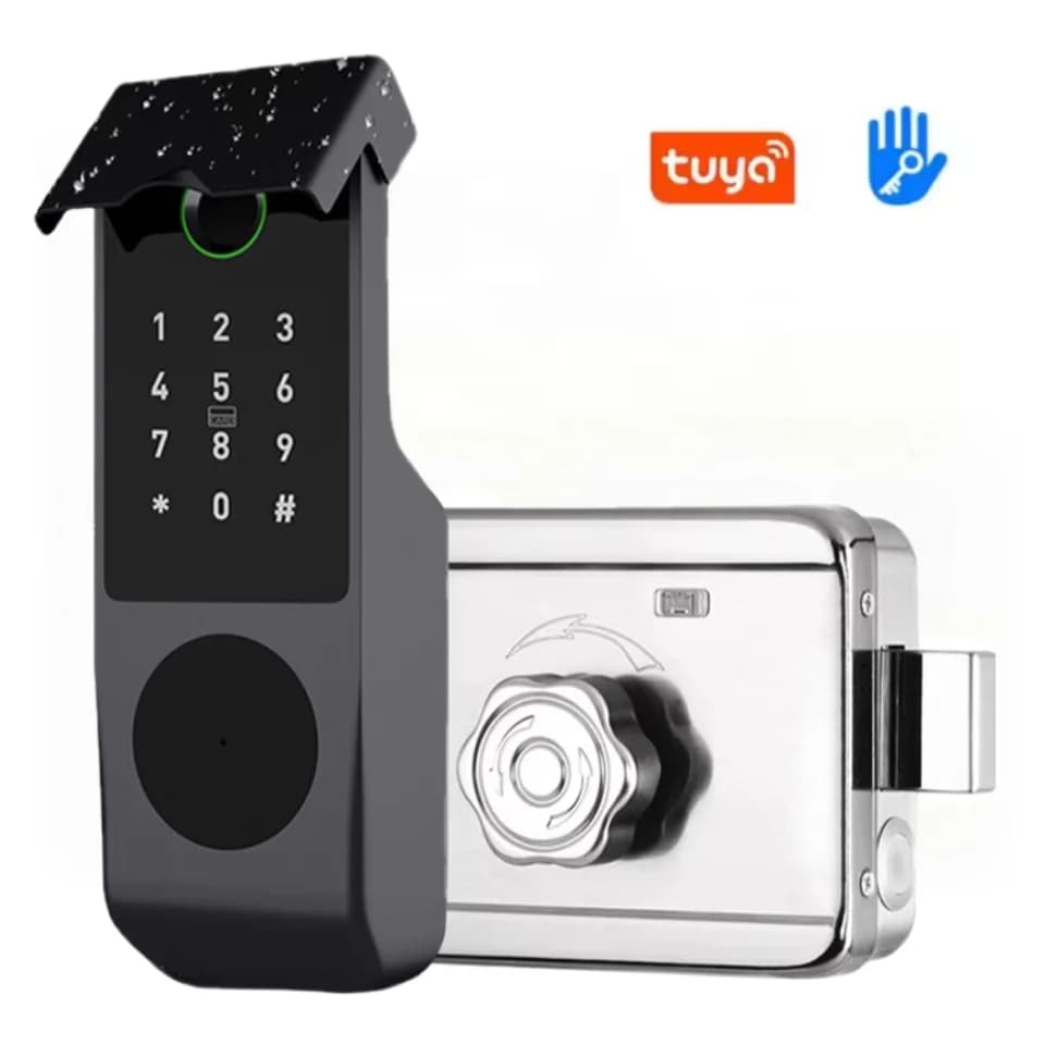 Serratura per porta intelligente con impronta digitale intelligente per telefono cellulare impermeabile esterno Tuya App Control