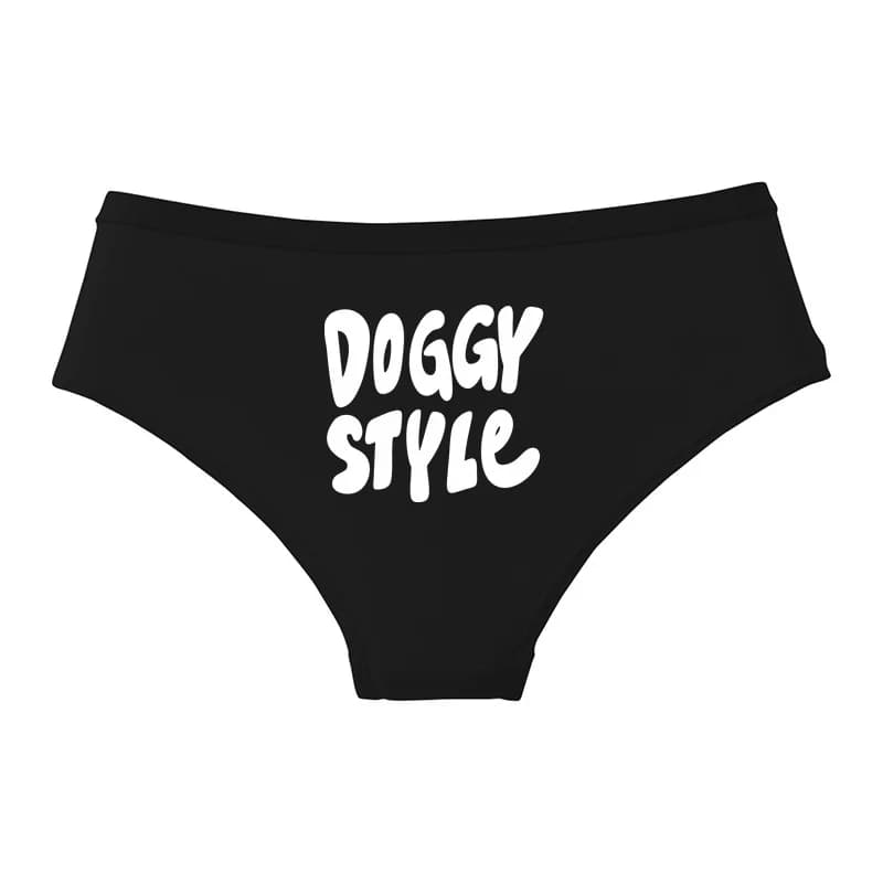 DOGGY STYLE Funny Letters Print Underwear Cute Girl Briefs Female Soft Cotton Panties Sexy Lingeries For Women Ladies Underpants