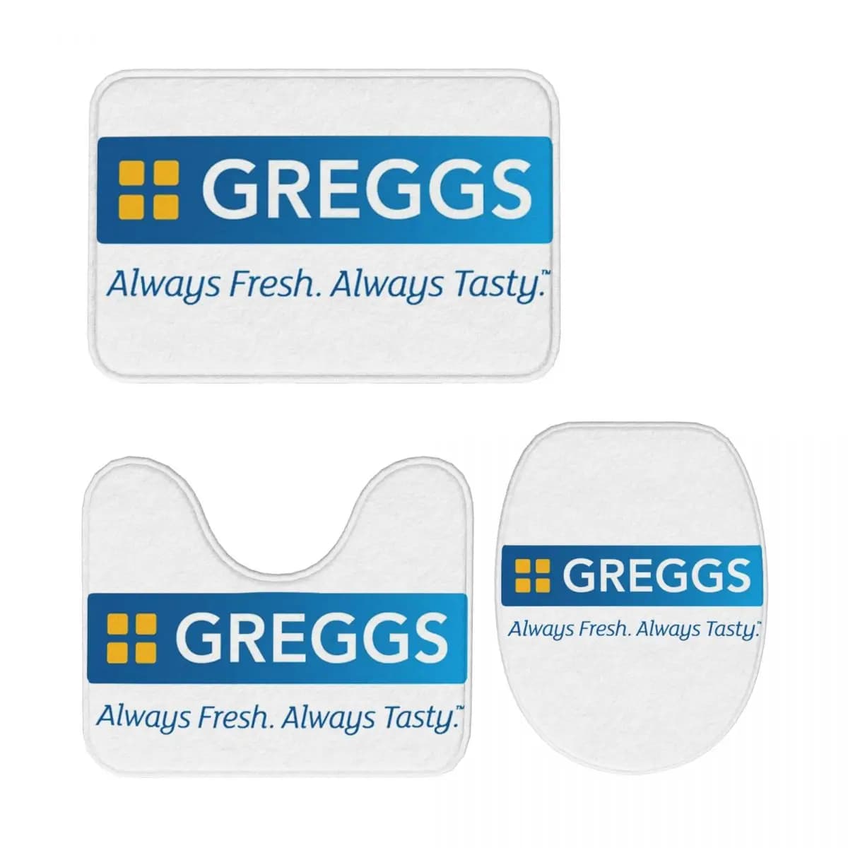 Trend Greggs Logo (13) Tappetino da bagno da 3 pezzi Set da bagno Copri coperchio per WC Decorazioni per la casa Tappeto antiscivolo