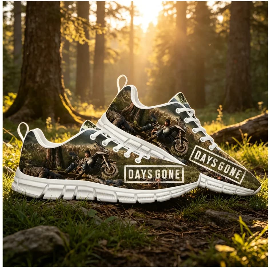 Days Gone Vintage Game Low Top Canvas Shoes, Post Apocalyptic Graphic, Non Slip Wear Resistant Outdoor Footwear