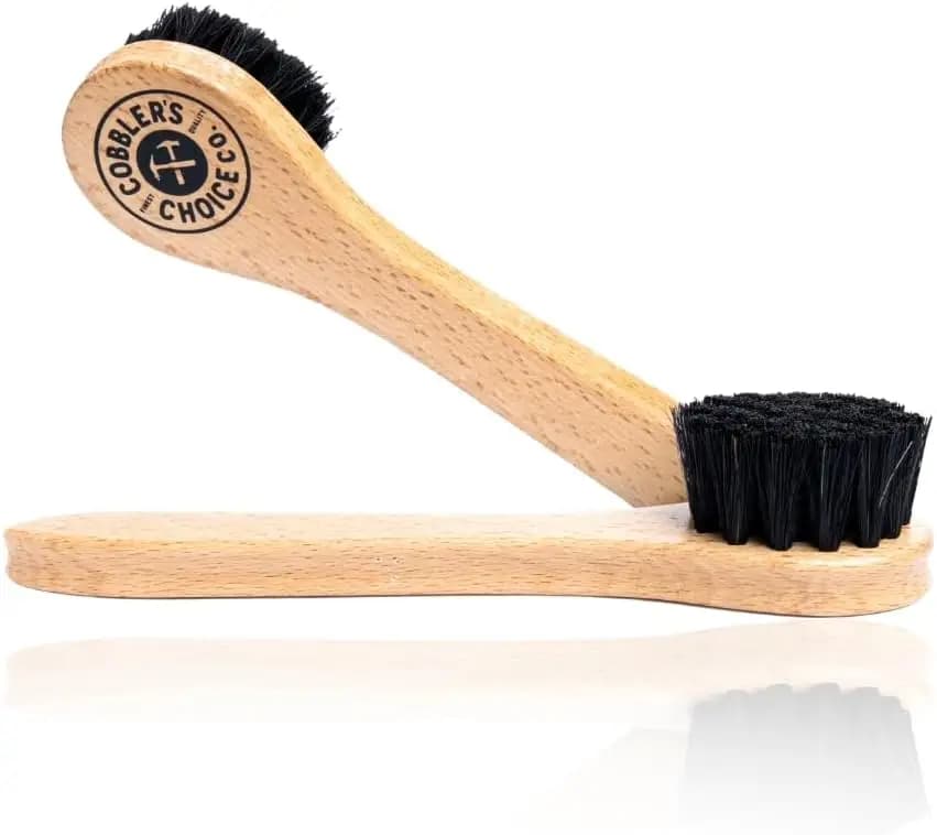 Pennello in Crine di Cavallo per la Cura della Pelle - Applicatore per Crema per Scarpe Color Cuoio
