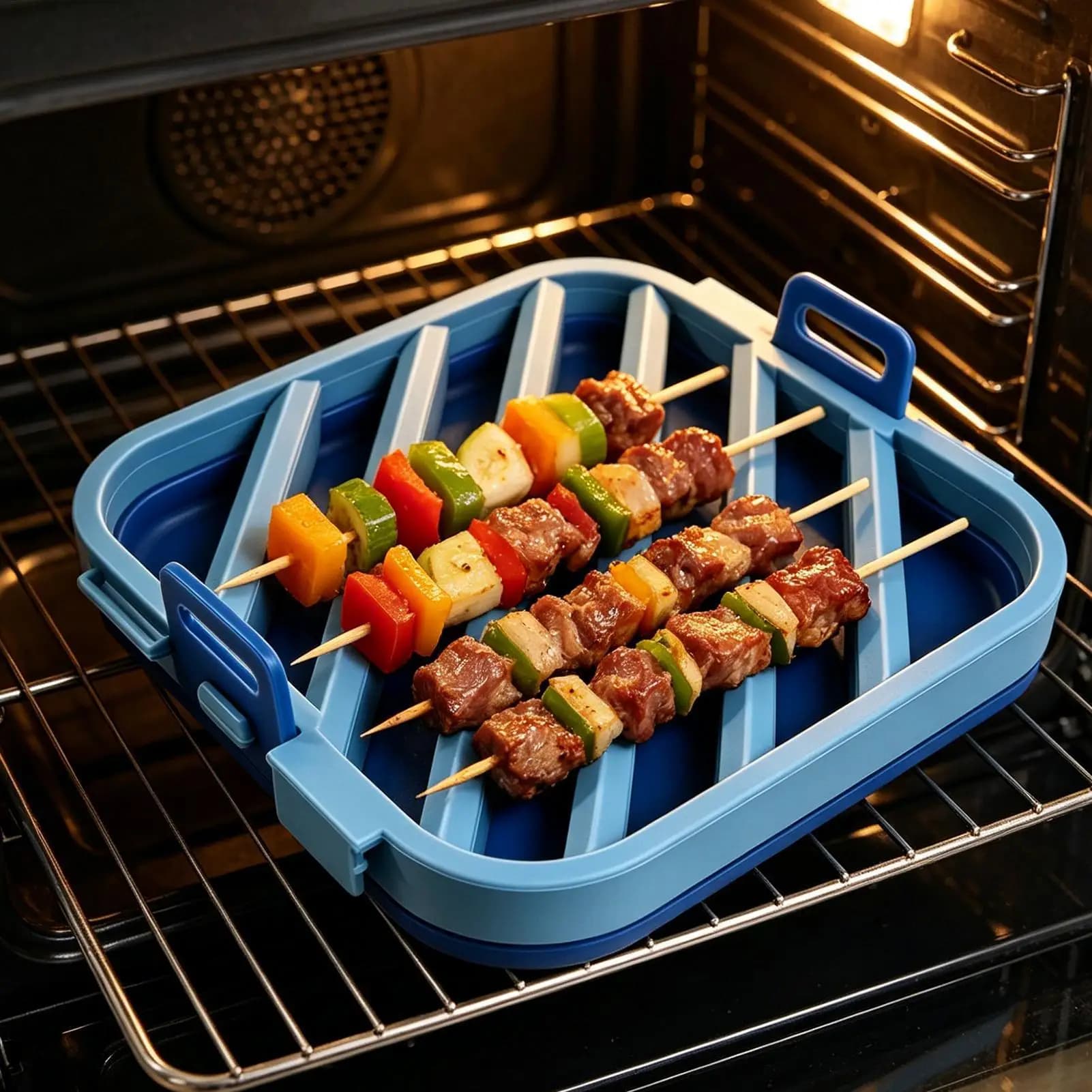 Air Fryer Rack Silicone Foldable Oven Chicken Roasting Rack For Home Cooks Beginners Parents Office Apartment Vegetables Fruits