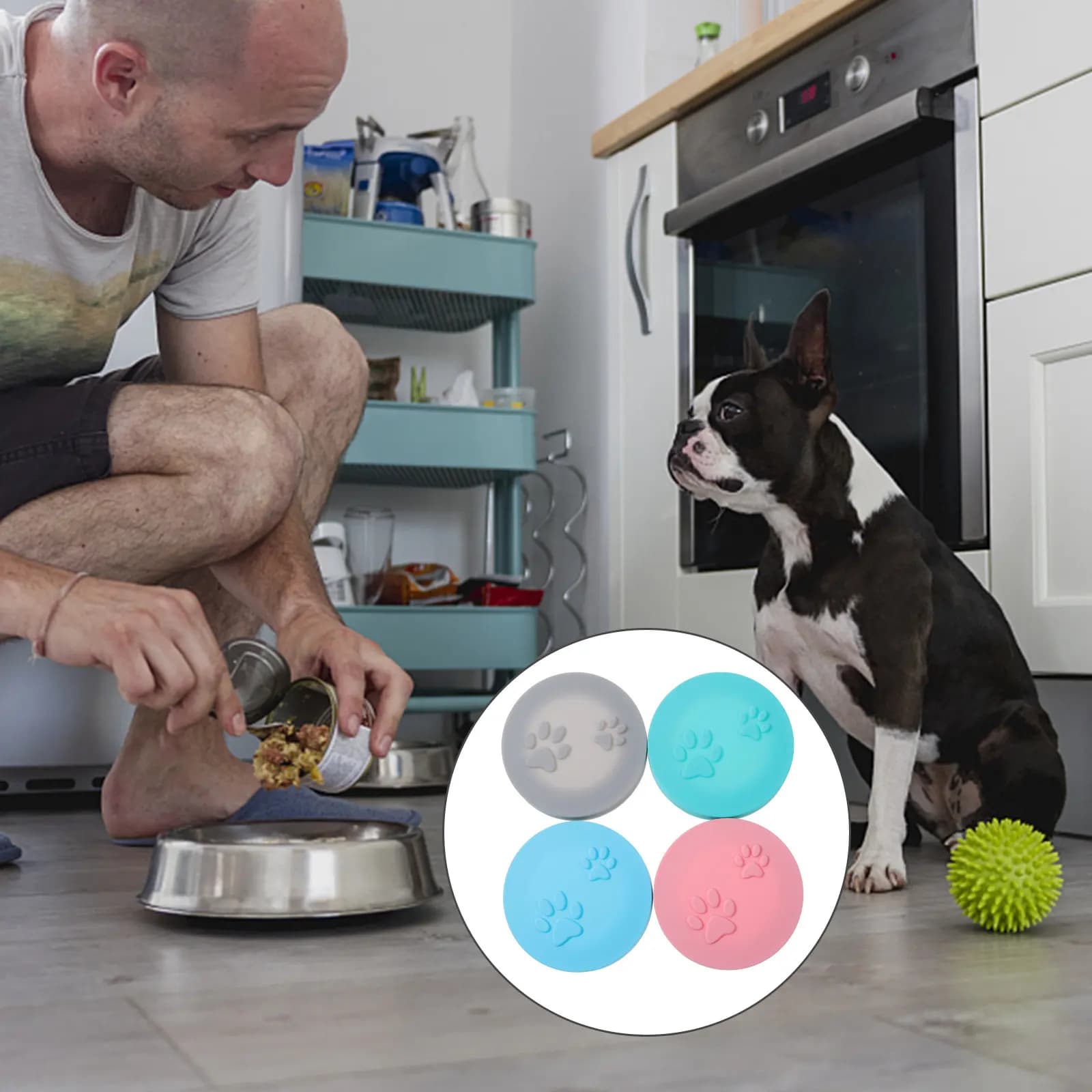 4 Pezzi Coperchi in Silicone per Lattine di Cibo per Animali, Coperture Morbide e Flessibili Sigillanti per Contenitori di Cibo Umido per Cani e Gatti, Coperchio per Lattine di Cibo per Cani per la Conservazione della Freschezza