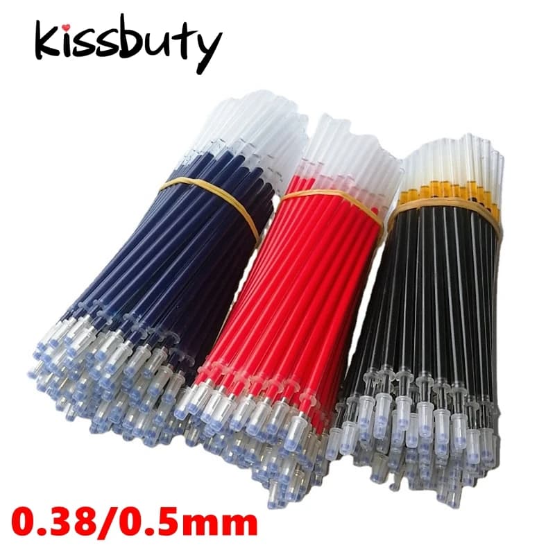 0.38/0.5mm Penna Gel Ricarica Blu/Nero Inchiostro Ufficio Scuola di Cancelleria Scrittura Penna a sfera ricarica 10/20/50/100 pz/set Maniglie Aste