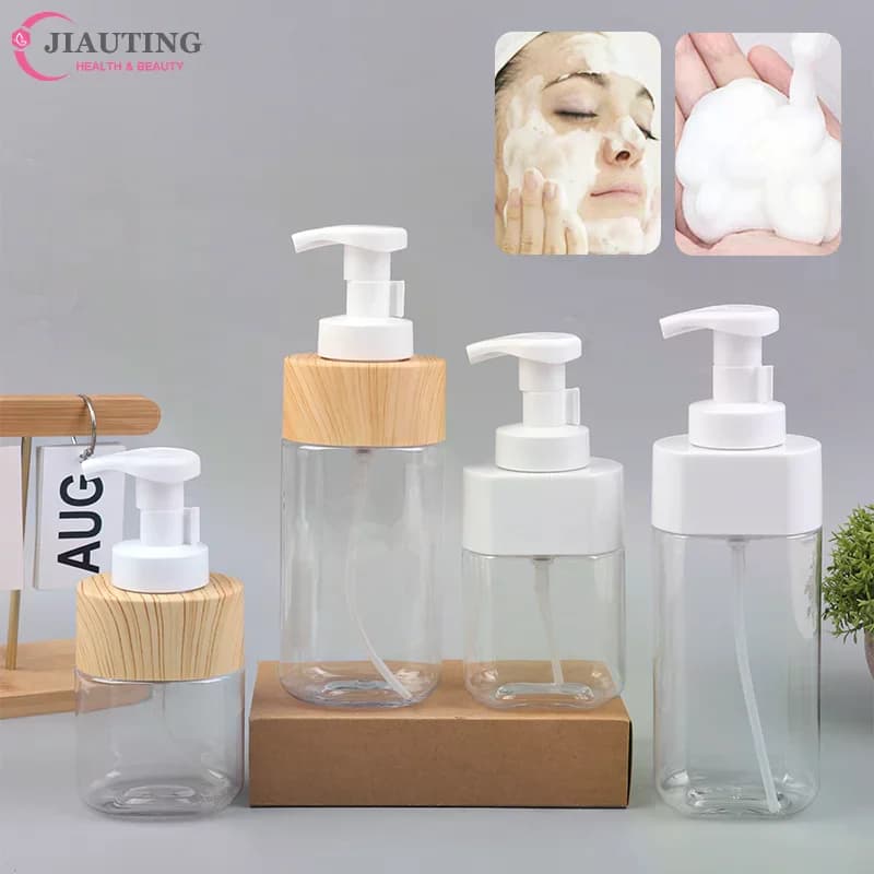 Dispenser di Sapone Schiumogeno Trasparente da 300/500ml, Flacone Vuoto per Gel Doccia, Contenitore Portatile da Viaggio per Detergente Viso e Mousse