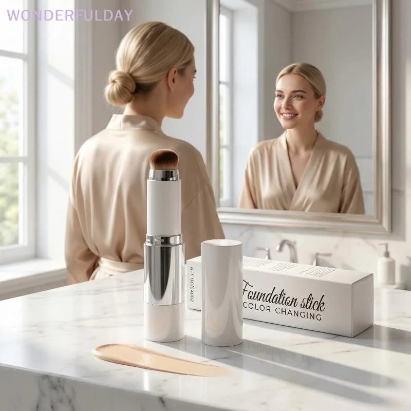 New Ivory White Two-In-One Color-Changing Foundation Stick Light Moisturizing, Nourishing Matte Clear And Natural Makeup Effect