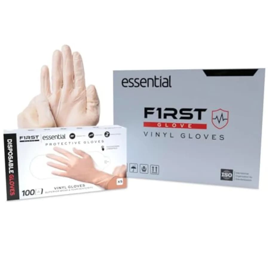 Guanti Monouso in Vinile Trasparente 4 Mil - Confezione da 1000 X-Large - Guanti in Plastica Sicuri per Alimenti per Cucinare, Pulire e Preparare Cibi - Senza Lattice