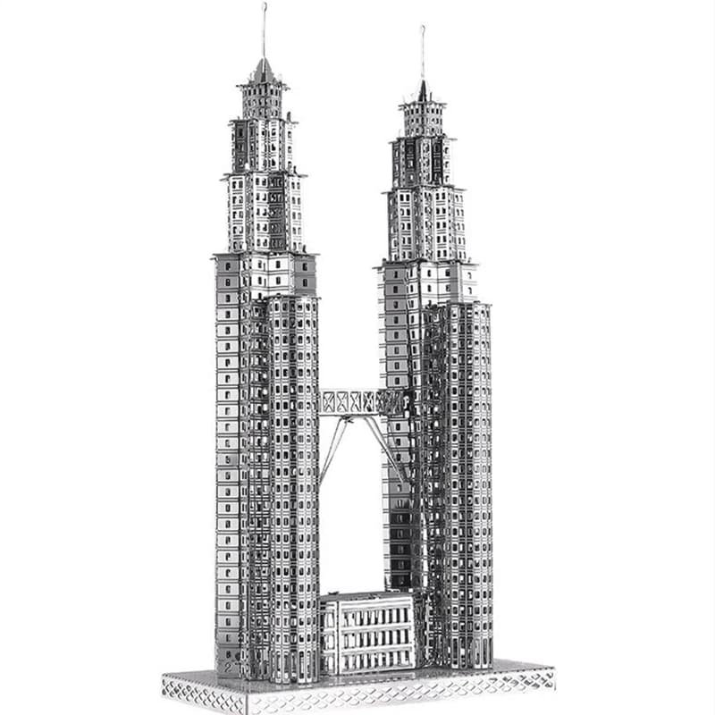 Twin Towers 3D Puzzle in metallo per adulti bambini Kit modello Mecha fai da te blocchi Kit modello Fighter rompicapo Puzzle Fidget Toys