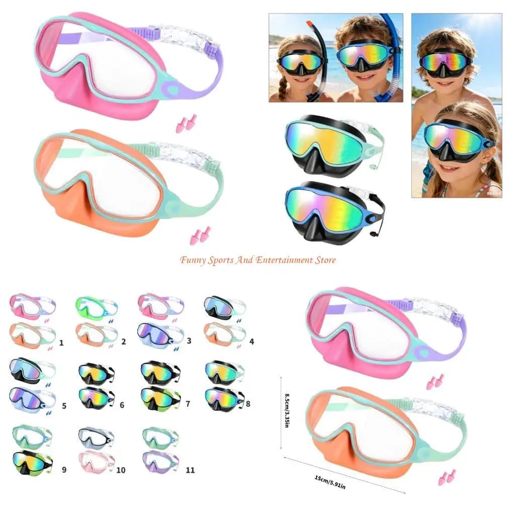 C4DE Pack Of 2 Kids Swimming Goggles Sun Protections And Anti Fog For Ages 3 To 14 Year