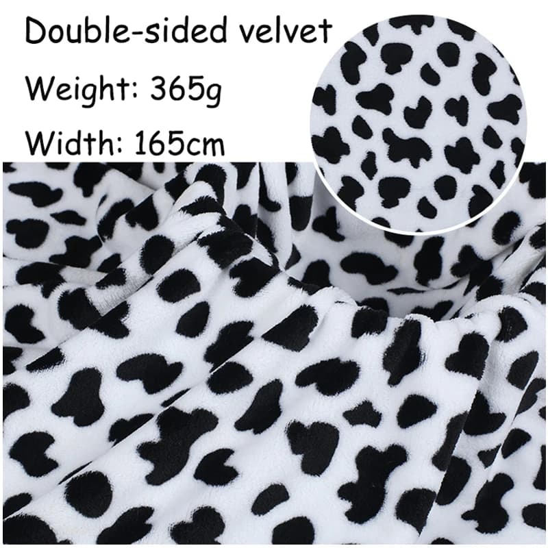 160 cm wide double face flannel cow print velvet small cow coral fleece clothes for home pajamas bathrobe fabric covered cloth