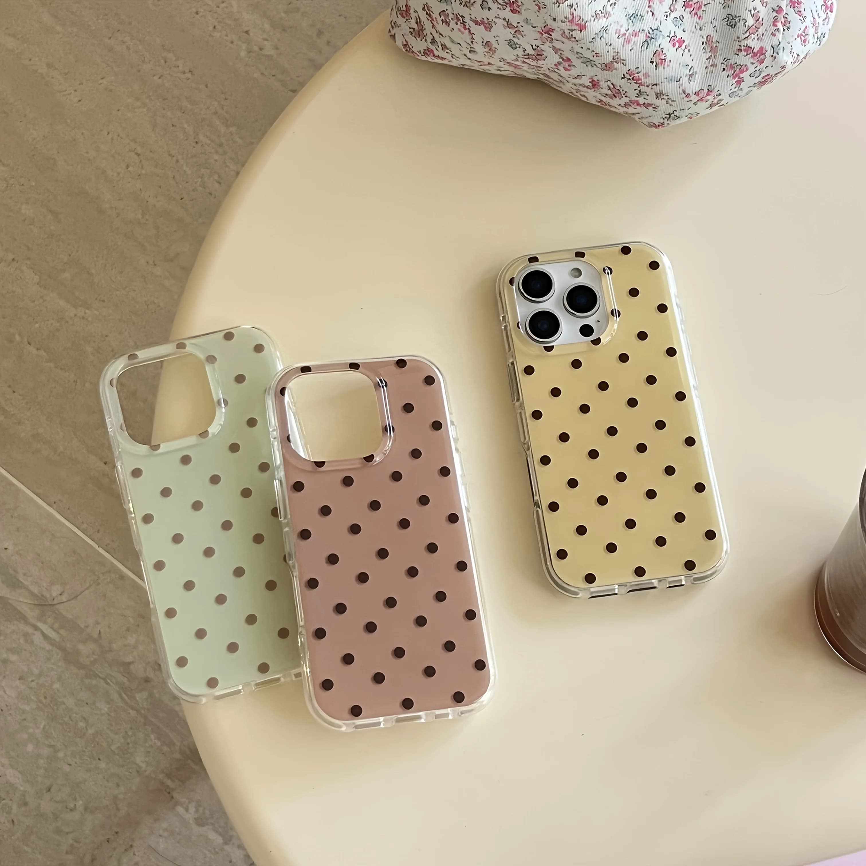 Custodia per telefono minimalista a pois INS per iPhone 17 16e 16 15 14 13 12 11 Pro Max Xs XR XSMax 8 7 6 6s Air Plus Texture piuma
