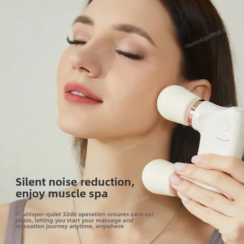 Massage gun with muscle vibration of the deep portable double head stretcher Barella for portable silent strap for neck massage