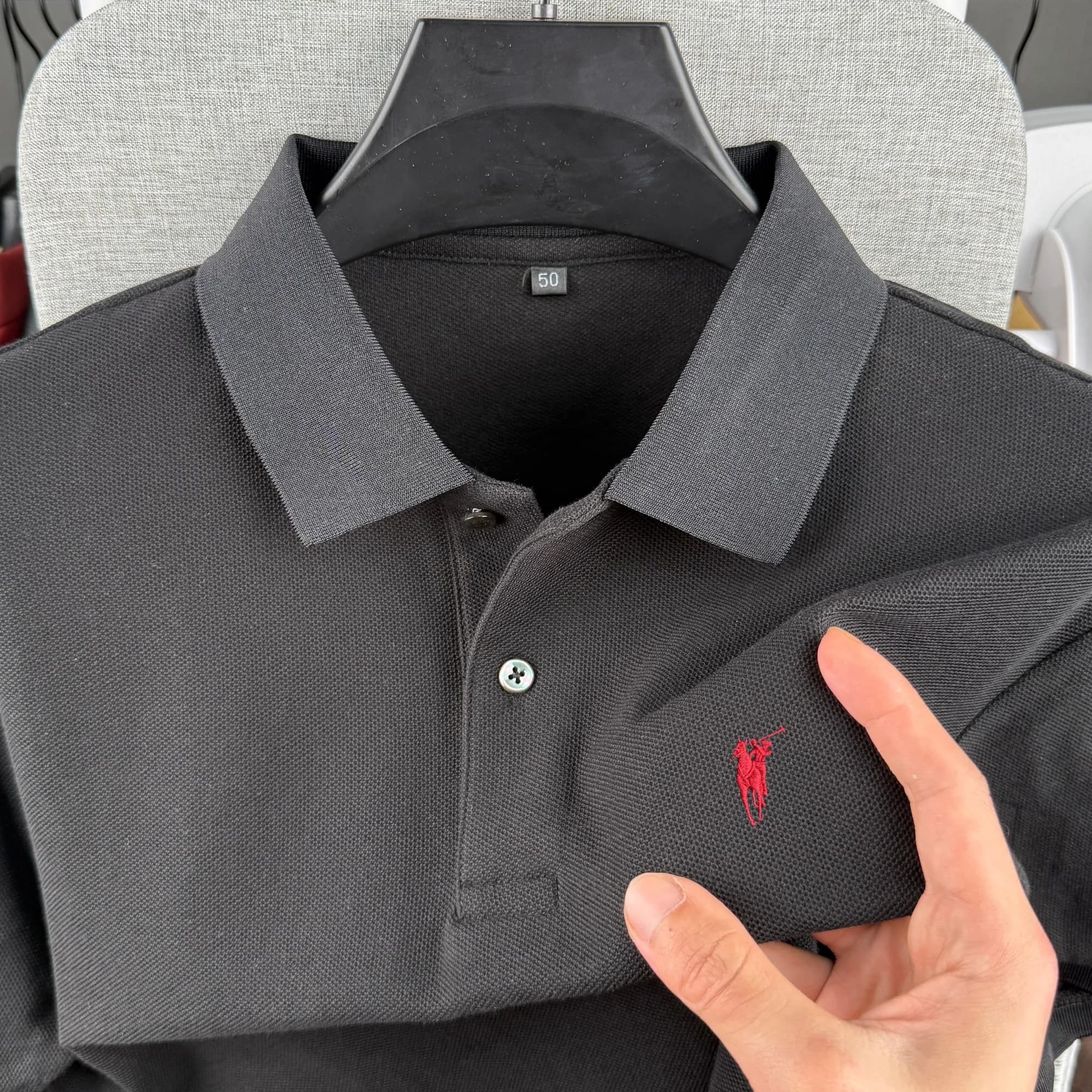 Polo da uomo a maniche corte 100% cotone puro di alta gamma, collezione estate 2026, lusso e moda, con ricamo pony, top da golf casual