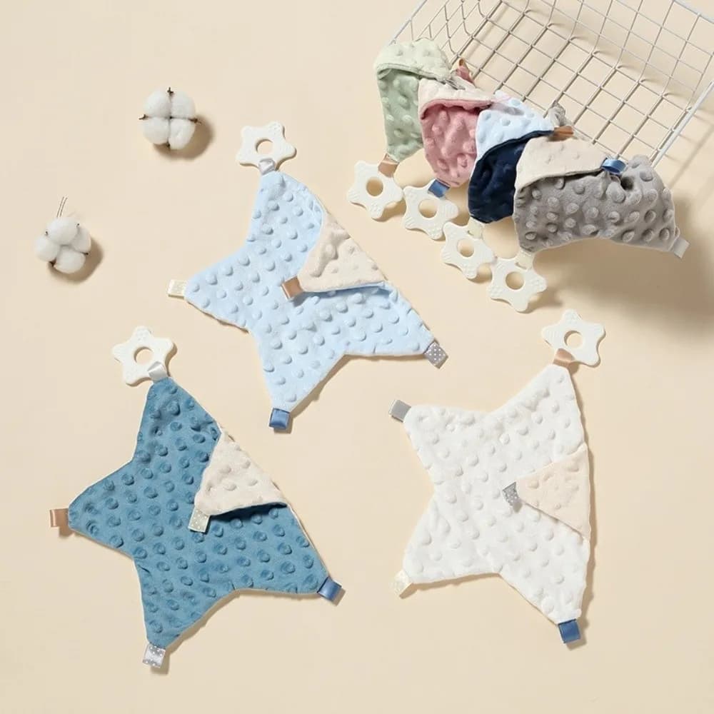 Deliziosa e morbida asciugamano a forma di stella per dormire, allattare e calmare il bambino