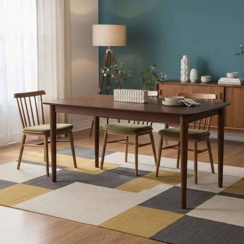 Tavolo da pranzo con finitura noce con gambe: design elegante e moderno per sale da pranzo, spazi abitativi o aree cucina