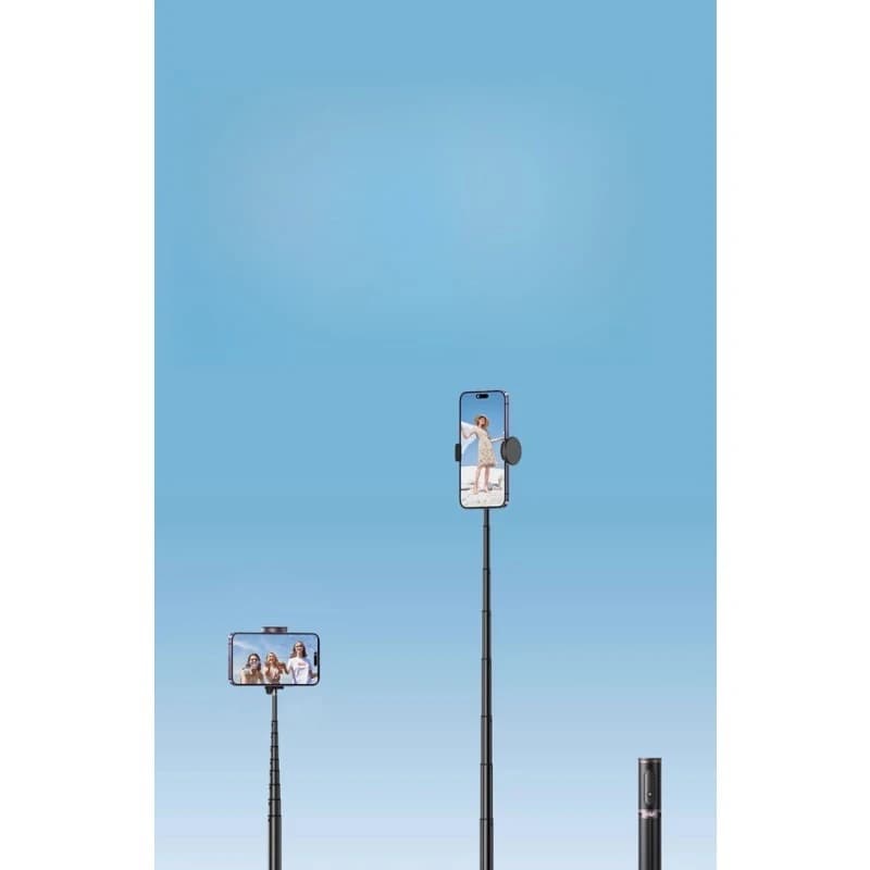 Treppiede da pavimento universale per selfie stick per telefono cellulare, staffa per trasmissione in diretta, fotocamera portatile, portatile da viaggio multifunzione Bluetooth
