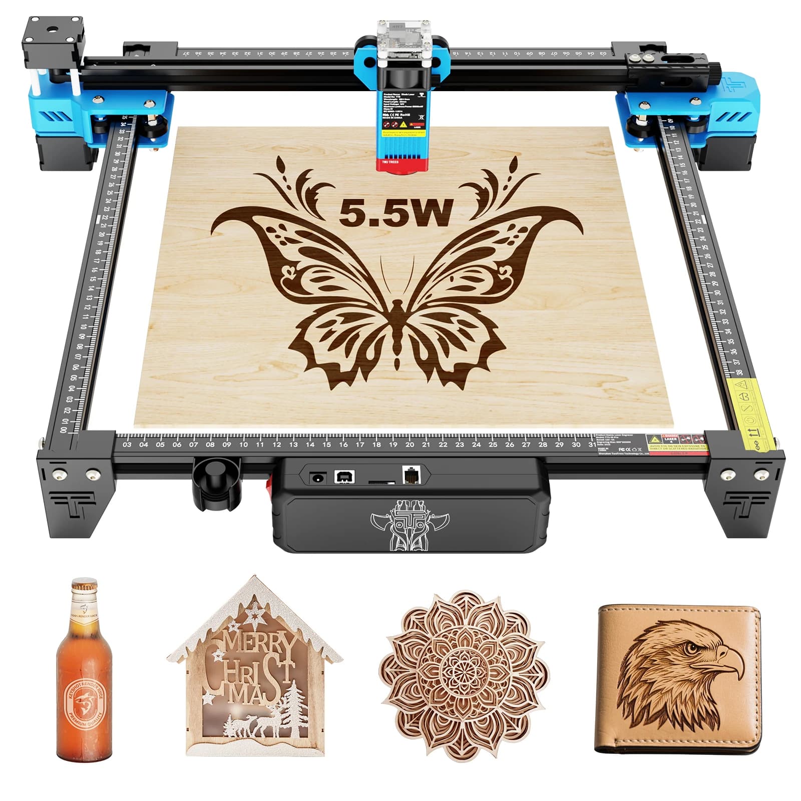 TwoTrees TTS-55 PRO/TTS-10 PRO Laser Engraver With Wifi 445±5nm Blue Light Machine 300x300mm 40W/80W Laser Engraving Machine
