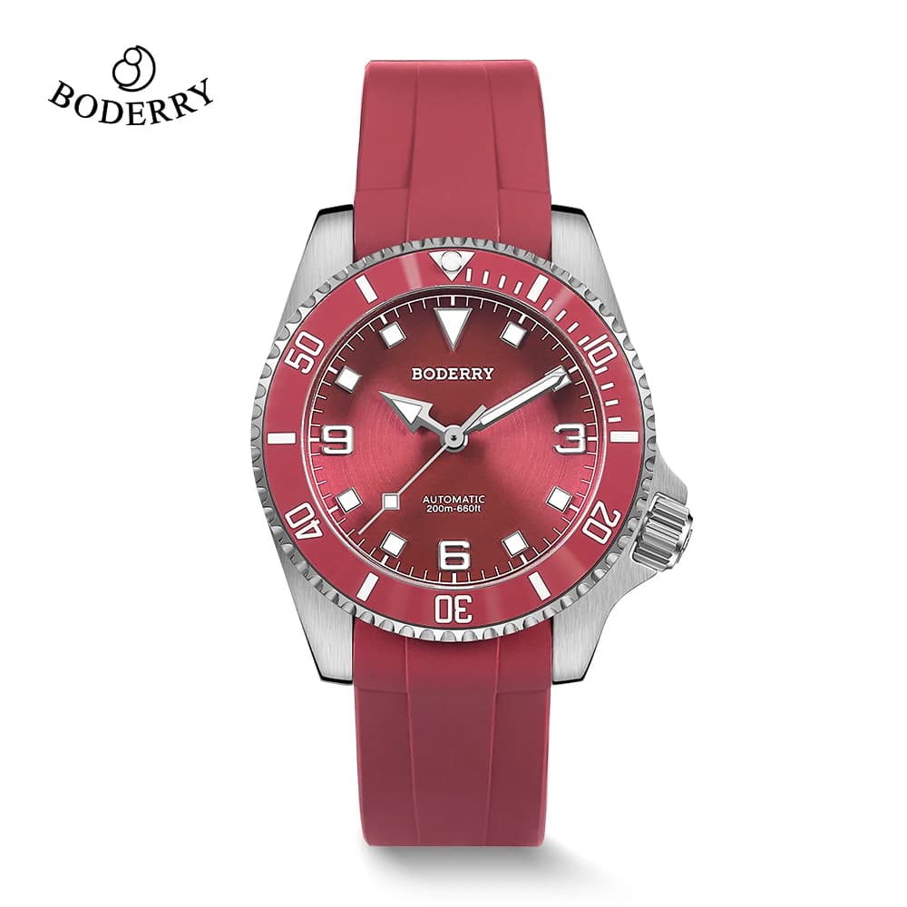 Boderry ADMIRAL Diver Orologi in titanio 3 lancette senza data Lunetta in ceramica 200M Orologio da polso meccanico automatico impermeabile di lusso