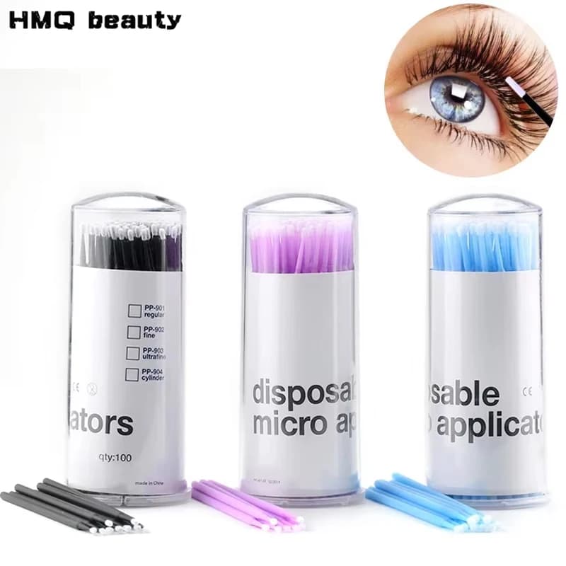 100Pcs Disposable Micro Brushes Eyelashes Extension Individual Lash Removing Swab Applicator Micro Brushes Beauty Makeup Tools