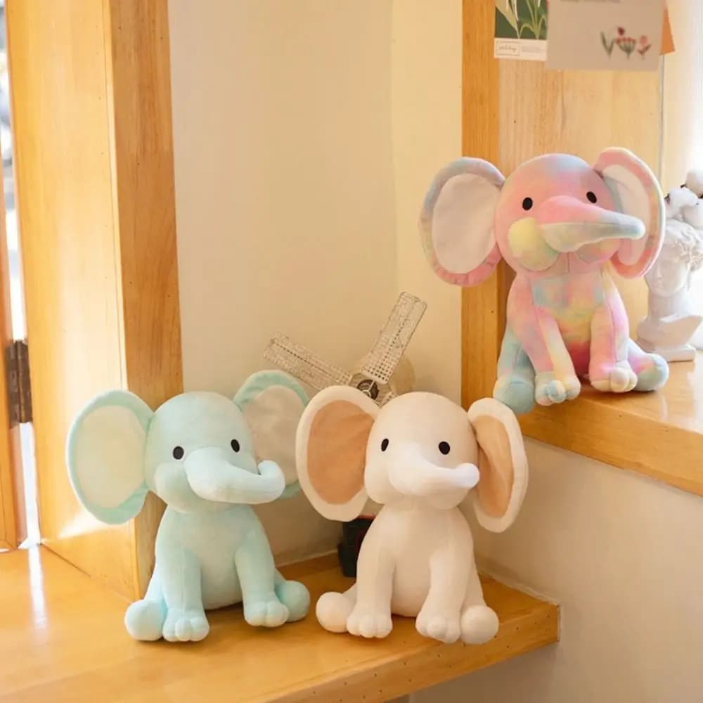 Peluche a Forma di Elefante in Stile Cartone Animato, Morbido e Kawaii, Cuscino Rilassante, Decorazione per la Stanza
