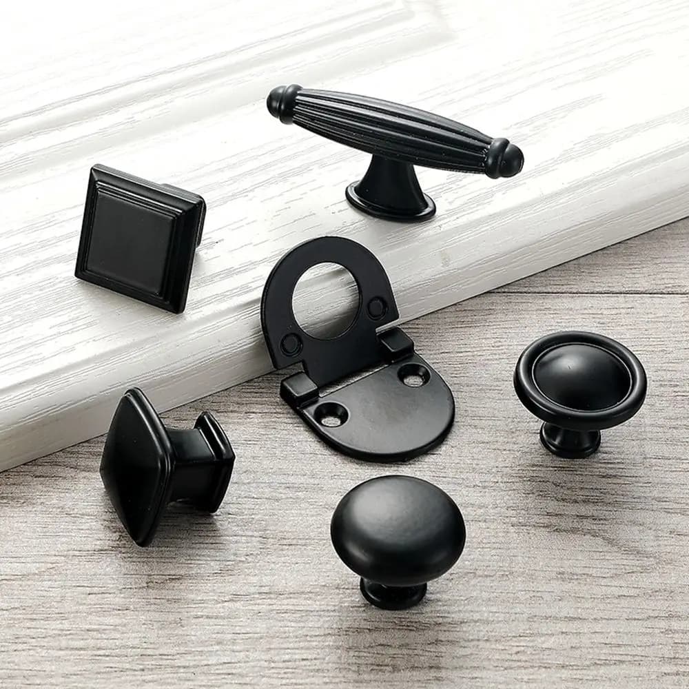 Maniglie per mobili nere opache con chiusura a vite, per armadi, cucine, cassetti, manopole per credenze, ferramenta per mobili