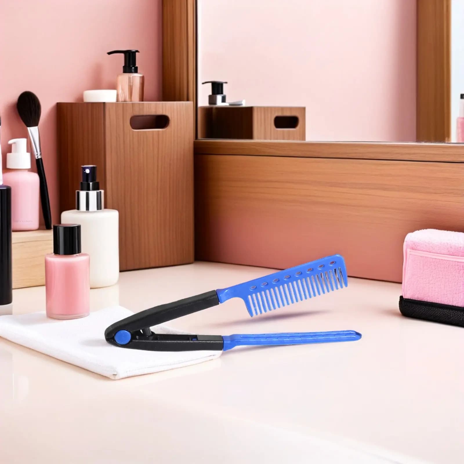 Set di 3 Pettini Pieghevoli a V per Capelli, Pettine Professionale per Lisciare i Capelli, Design Ergonomico, Uso Duraturo